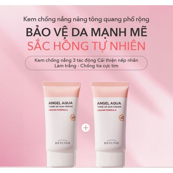 Kem Chống Nắng Nâng Tone, Dưỡng Ẩm Beyond Angel Aqua Tone Up, Moisture Sun Cream 50ml