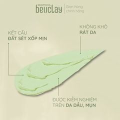 Mặt nạ đất sét BEUCLAY trà xanh sáng da, se khít lỗ chân lông, kiểm soát dầu, hỗ trợ giảm mụn cám mụn đầu đen