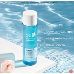 Nước Hoa Hồng Phục Hồi Dưỡng Trắng PrettySkin Multi Hydra B5 Calming & Repairing Toner 205ml Pretty Skin