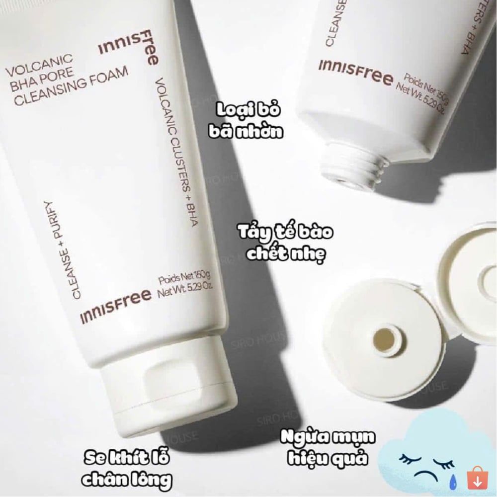 Sữa Rửa Mặt Innisfree Green Tea Hydrating Amino Acid - Bija Trouble - Volcanic Pore BHA Cleansing Foam 150g