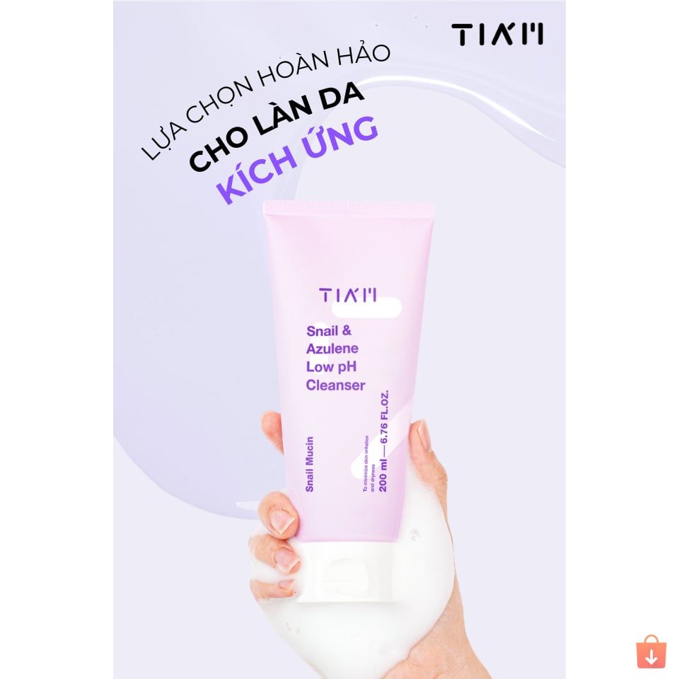 Sữa rửa mặt Tiam Snail & Azulene Low PH Cleanser 200ml