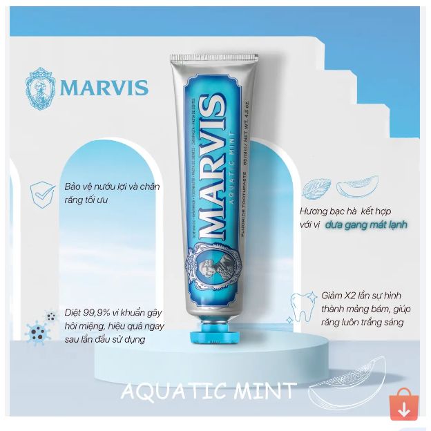 Kem Đánh Răng Marvis Loại Bỏ Mảng Bám Vết Ố Vàng Làm Trắng Răng