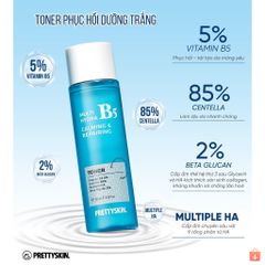 Nước Hoa Hồng Phục Hồi Dưỡng Trắng PrettySkin Multi Hydra B5 Calming & Repairing Toner 205ml Pretty Skin