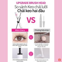 Keo 2 Đầu Mascara 4in1 Mlen Diary thiết kế tiện lợi, kết hợp dung dịch tẩy keo