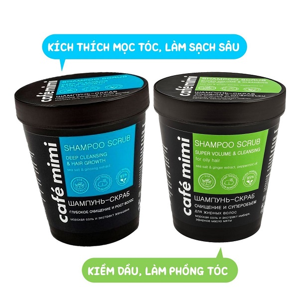 Dầu Gội Tẩy Tế Bào Chết Da Đầu Cafe Mimi Shampoo Scrub 330g
