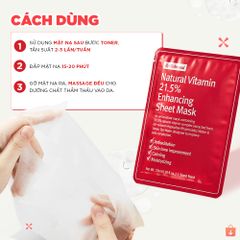 Mặt nạ cấp ẩm, dưỡng sáng đều màu da By Wishtrend Natural Vitamin 21.5% Enhancing Sheet Mask 23ml