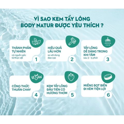 Kem Tẩy Lông Mặt, Body, Bikini, Làm Mềm Da, Nhạt Màu Lông Body Natur Cream Hair Removal Cream 200ml