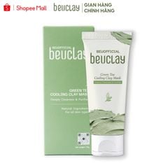 Mặt nạ đất sét BEUCLAY trà xanh sáng da, se khít lỗ chân lông, kiểm soát dầu, hỗ trợ giảm mụn cám mụn đầu đen