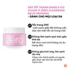 Sáp Tẩy Trang Zero Banila Co Clean It  100g Đủ Màu Original Purifying Revitalizing Nourishing