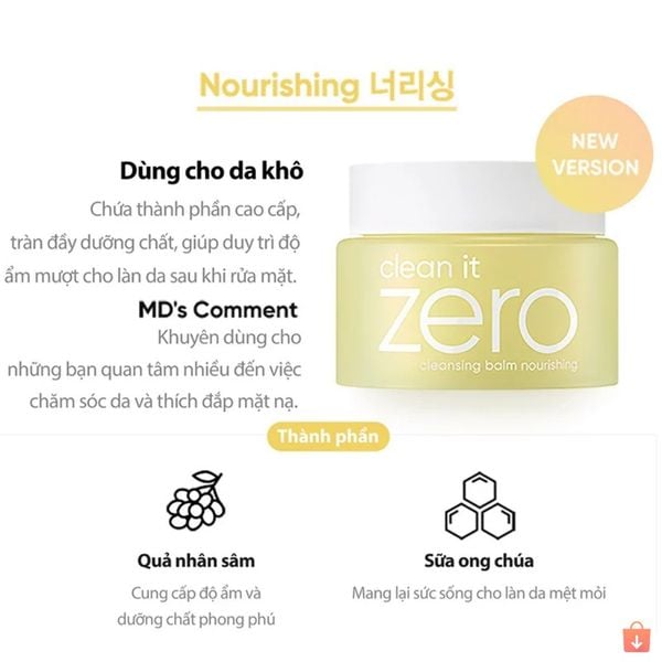 Sáp Tẩy Trang Zero Banila Co Clean It  100g Đủ Màu Original Purifying Revitalizing Nourishing