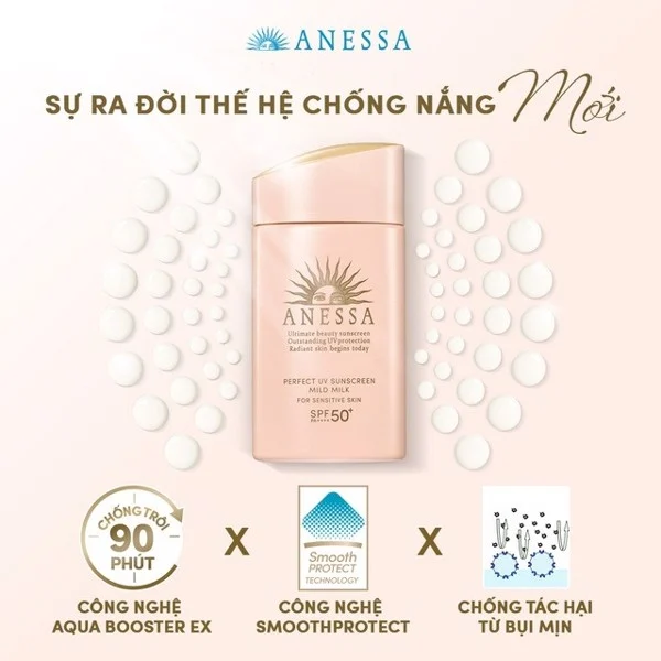 Sữa Chống Nắng Anessa Cho Da Nhạy Cảm Perfect UV Mild Milk 60ml