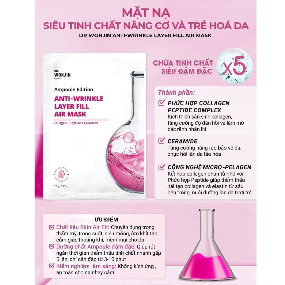 Mặt Nạ Wonjin Cấp Ẩm, Làm Dịu, Cung Cấp Collagen 27g/ 30g