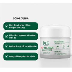 Kem dưỡng ẩm và phục hồi Dr.G/ DrG/ Drg R.E.D Blemish Clear Soothing Cream/ Moisture Cream 70ml