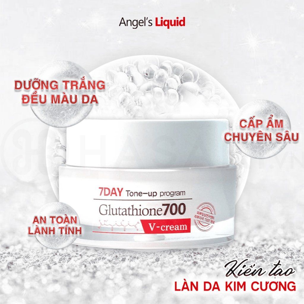 Kem dưỡng trắng Angel's Liquid Glutathione + 5% Niacinamide 7 day whitening program 700v cream 50ml