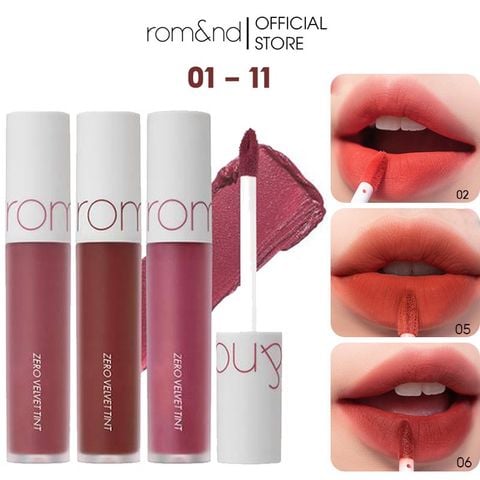 [MÀU 1-11] Son Kem Lì Cực Nhẹ Môi Romand Zero Velvet Tint 5.5g