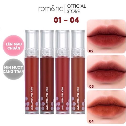Son Kem Lì, Mịn Mượt Như Nhung Romand Milk Tea Velvet Tint 4.4g