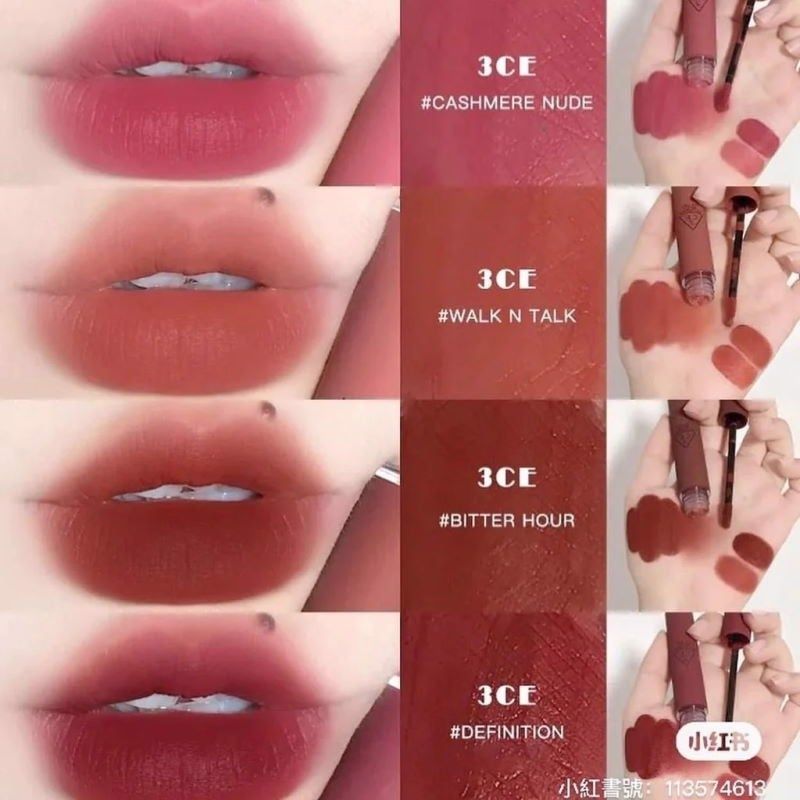 Son Kem 3CE Velvet Lip Tint Mướt Mịn, Lên Màu Chuẩn 4g