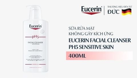 Sữa Rửa Mặt Dịu Nhẹ Cho Da Nhạy Cảm Eucerin pH5 Sensitive Skin Facial Cleanser 400ml
