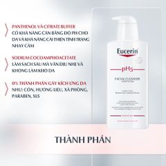 Sữa Rửa Mặt Dịu Nhẹ Cho Da Nhạy Cảm Eucerin pH5 Sensitive Skin Facial Cleanser 400ml