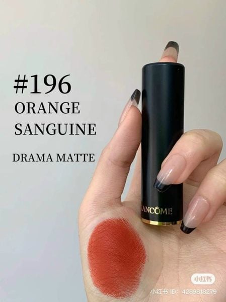 Son Lancome 196 Orange Sanguine Cam Cháy