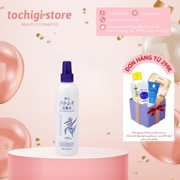Xịt khoáng dưỡng ẩm chiết xuất ý dĩ Hatomugi 250mL