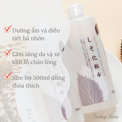 Lotion tía tô Perilla dưỡng ẩm và làm sáng da 500ml