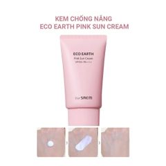 Kem Chống Nắng Nâng Tone, Kiềm Dầu Sắc Hồng the SAEM Eco Earth Pink Sun Cream 50g