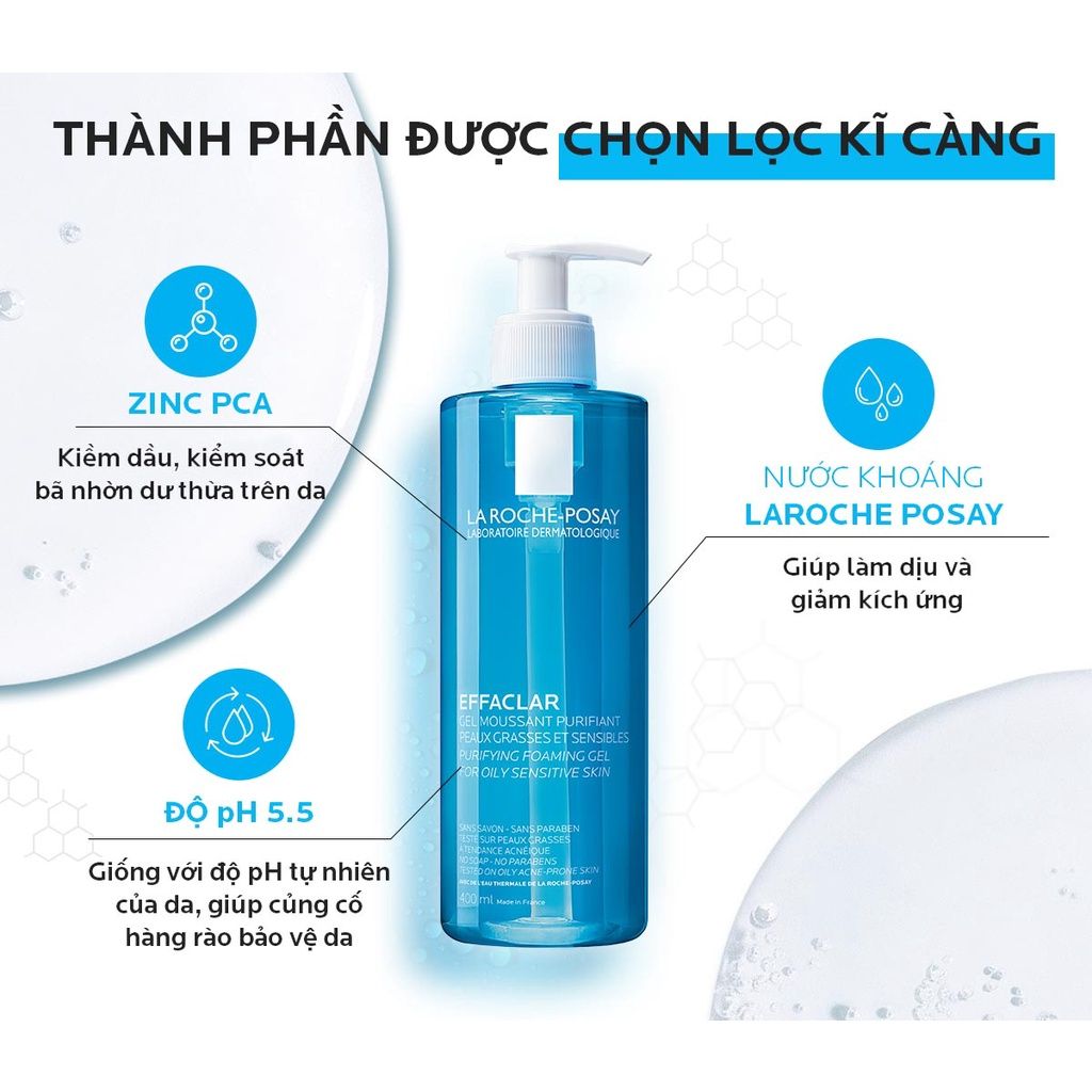 Gel Rửa Mặt Tạo Bọt Cho Da Dầu Nhạy Cảm La Roche Posay