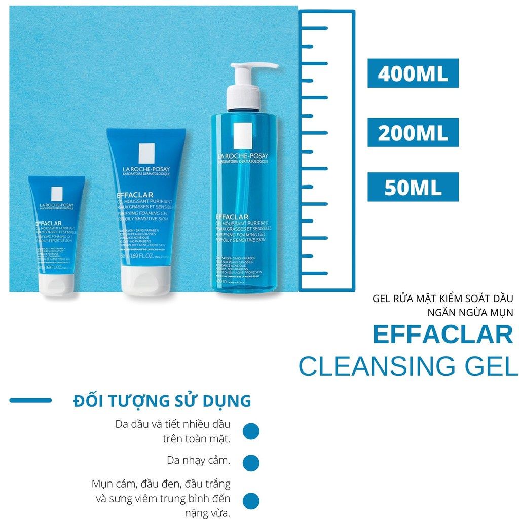 Gel Rửa Mặt Tạo Bọt Cho Da Dầu Nhạy Cảm La Roche Posay