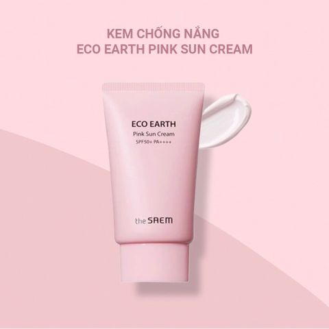 Kem Chống Nắng Nâng Tone, Kiềm Dầu Sắc Hồng the SAEM Eco Earth Pink Sun Cream 50g