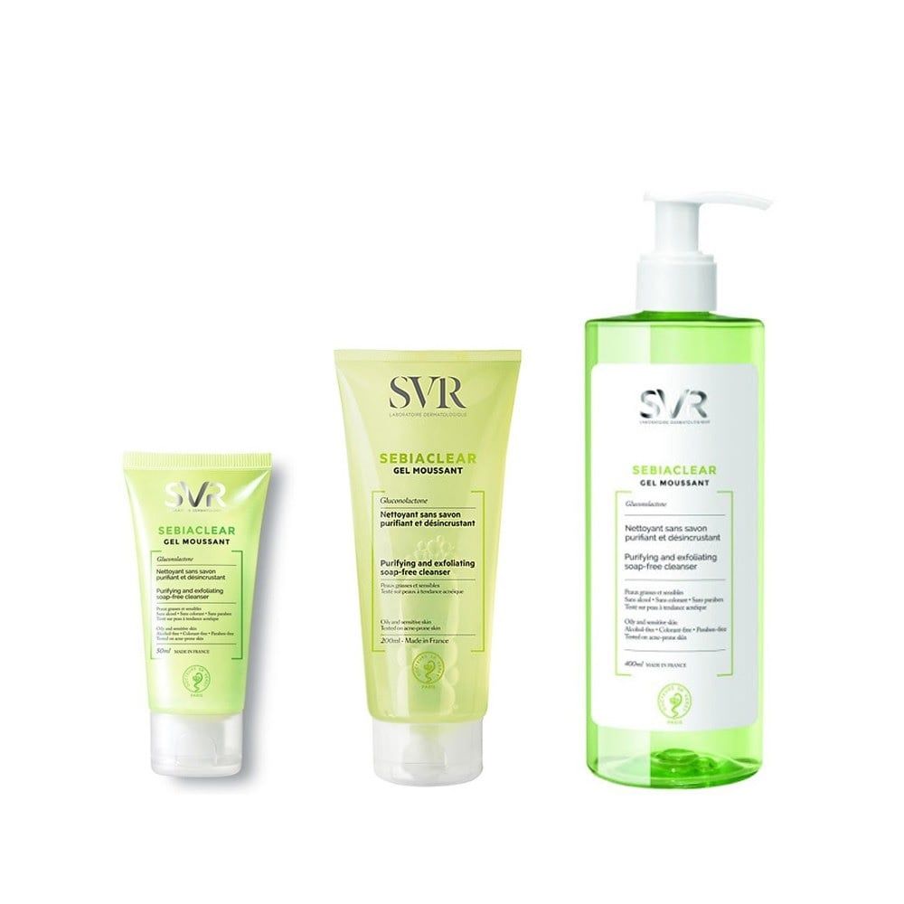 Gel rửa mặt cho da dầu mụn SVR Sebiaclear Gel Moussant