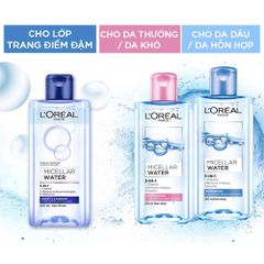 Nước tẩy trang cho mọi loại da Loreal Paris 3-in-1 Micellar Water