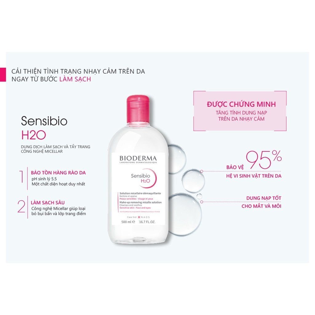 Nước Tẩy Trang Bioderma Dành Cho Da Nhạy Cảm Sensibio H2O