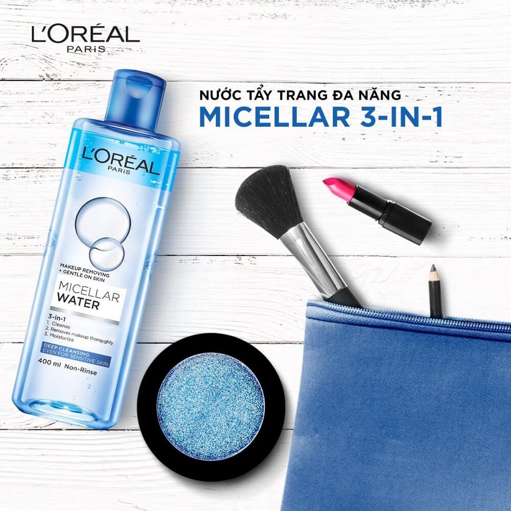 Nước tẩy trang cho mọi loại da Loreal Paris 3-in-1 Micellar Water