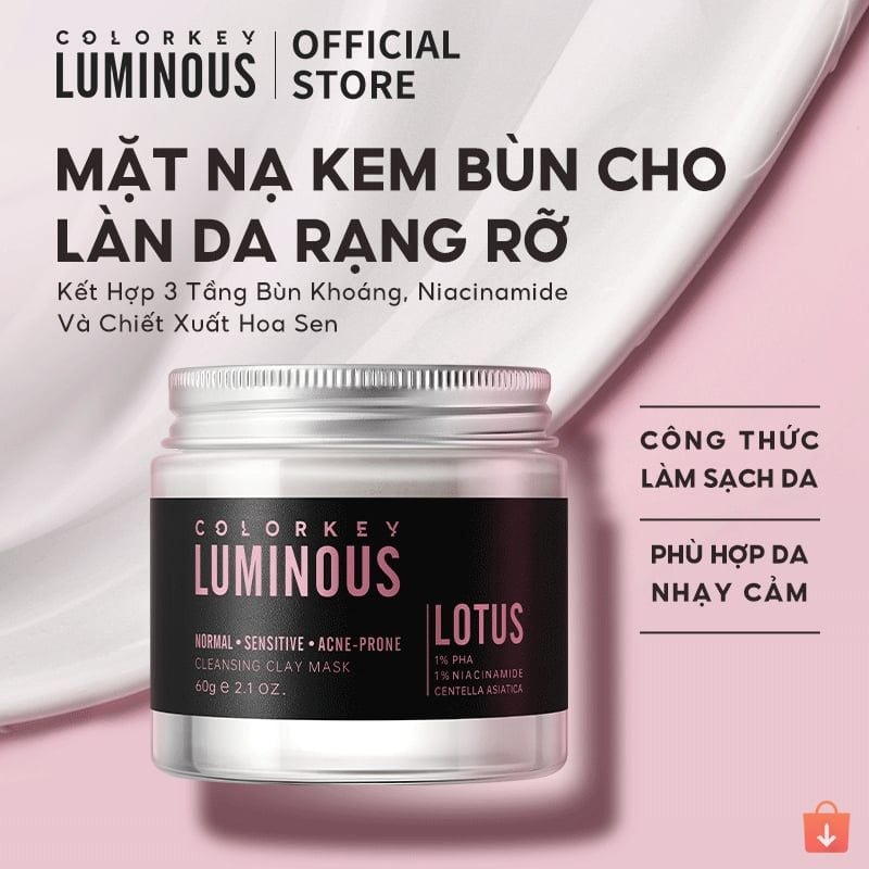 Mặt Nạ Bùn COLORKEY LUMINOUS Làm Sạch Da Không Gây Khô Da Khi Dùng 60g/hũ