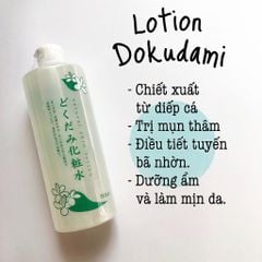 Nước hoa hồng lotion toner diếp cá Dokudami ngăn ngừa mụn 500ml