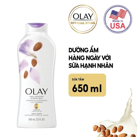 Sữa tắm Olay Daily Moisture Almond Milk B3 Complex Body Wash 650mL