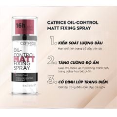 Xịt Khóa Nền Kiềm Dầu, Giữ Ẩm, Căng Bóng, Lâu Trôi Catrice Fixing Spray 50ml
