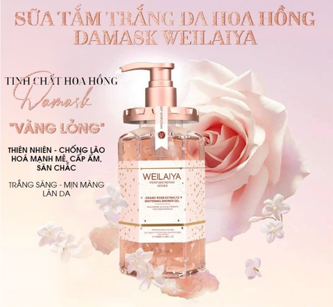 Sữa tắm trắng da Weilaiya Grand Rose Extracts Whitening Shower Gel 450ml