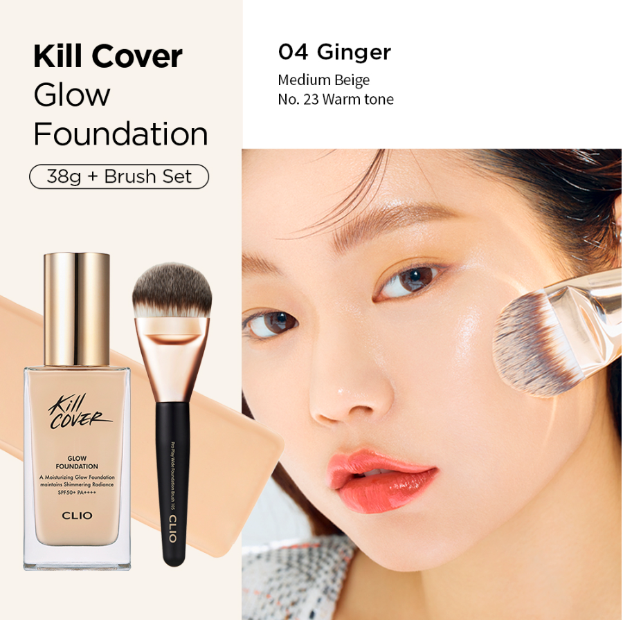 Kem Nền Bóng Mượt CLIO KILL COVER GLOW FOUNDATION SPF50+ PA++++ 38g