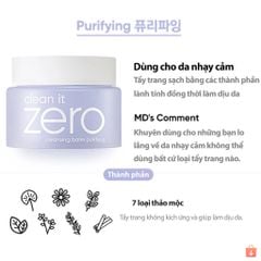 Sáp Tẩy Trang Zero Banila Co Clean It  100g Đủ Màu Original Purifying Revitalizing Nourishing