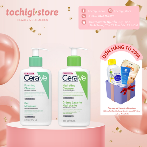 Sữa Rửa Mặt Dịu Nhẹ Cerave Cho Da Khô & Da Dầu