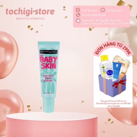 Kem lót mịn da che khuyết điểm Maybelline New York Baby Skin Pore Eraser Primer 22ml