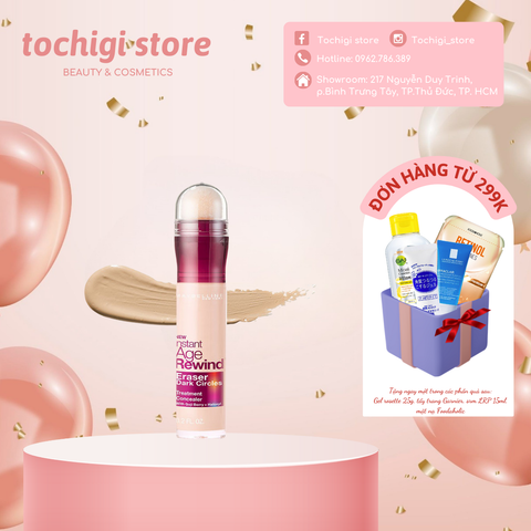 Bút cushion che khuyết điểm giảm quầng thâm Maybelline Instant Age Rewind 6ml