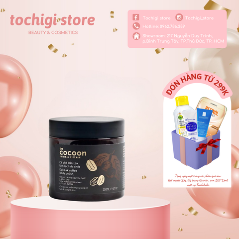 Cà Phê Đắk Lắk Cocoon Làm Sạch Da Chết Toàn Thân 200ml Dak Lak Coffee Body Polish