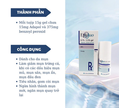 Kem trị mụn viêm, mụn mủ, mụn trứng cá Galderma Epiduo Gel 15g
