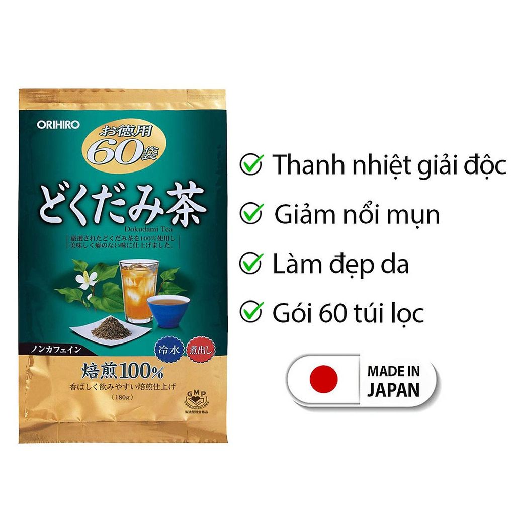 Trà diếp cá thanh lọc cơ thể Orihiro (Túi 60 gói)