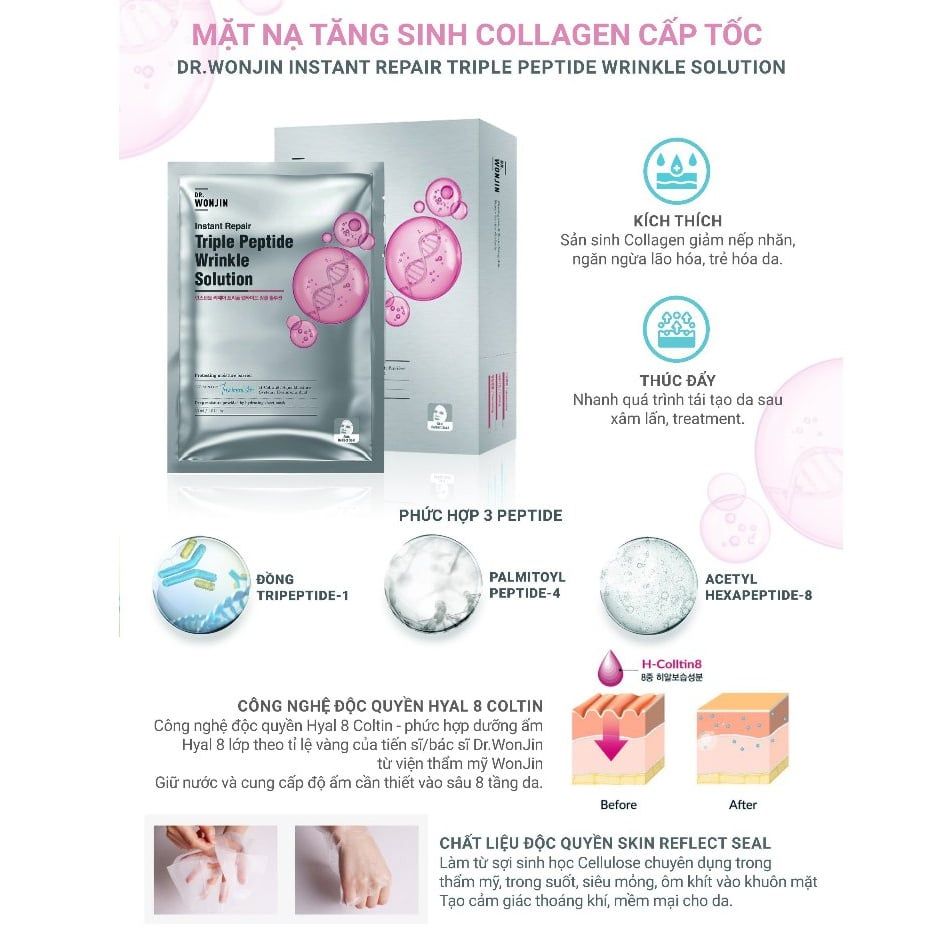 Mặt Nạ Wonjin Cấp Ẩm, Làm Dịu, Cung Cấp Collagen 27g/ 30g