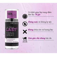 Xịt Khóa Nền Kiềm Dầu, Giữ Ẩm, Căng Bóng, Lâu Trôi Catrice Fixing Spray 50ml