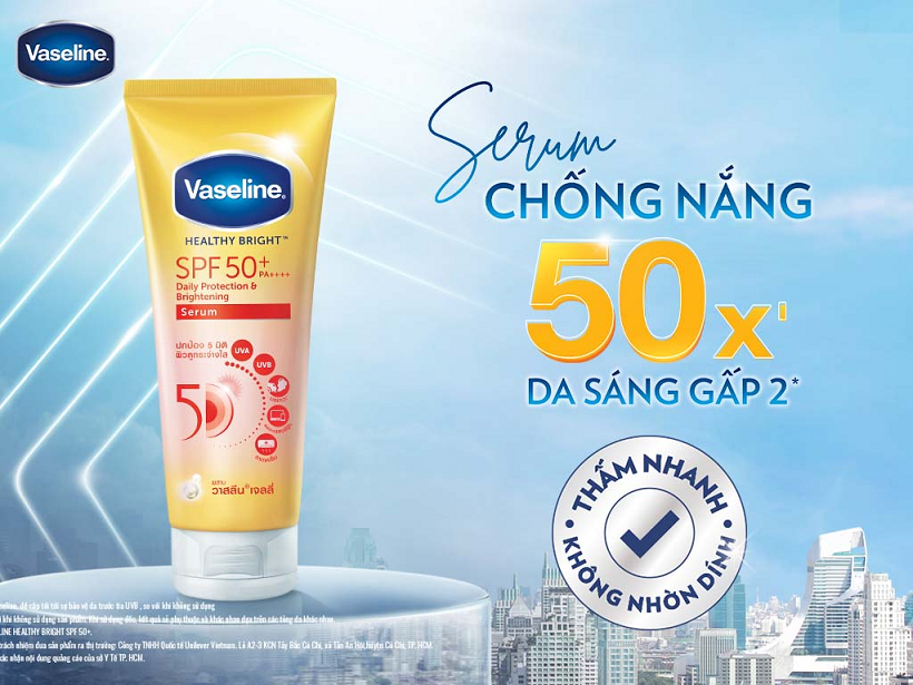 Sữa Dưỡng Thể Giúp Hỗ Trợ Sáng Da Chống Nắng Vaseline Healthy Bright Bảo Vệ Da Hàng Ngày Spf50+ Pa++++ 300ML
